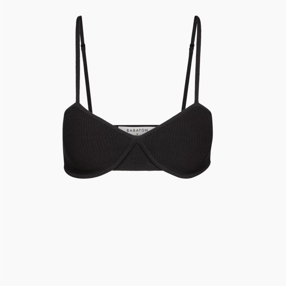 Aritzia Babaton sculpt knit bra top bralette in black